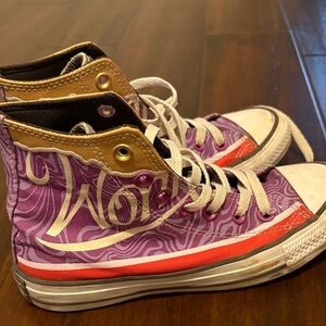Converse Purple and Gold High-Top Sneakers